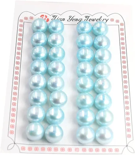 Vista 6 de Venta al por mayor de fabricación de joyas naturales 0.394-0.433 in 3A Grado botón de moneda Multicolor Perla de agua dulce medio perforado Cuentas