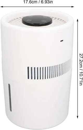 Vista 2 de Purificador de aire y humidificador, 2 en 1, 5 W, 4 L, tanque de agua, silencioso, humidificador evaporativo y purificador de aire, combo