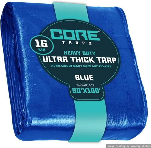Vista 44 de Core Tarps - Lona resistente de 16 mm. / .62 pulgadas, impermeable, resistente a los rayos ultravioleta, a prueba de rasgaduras y roturas, lona