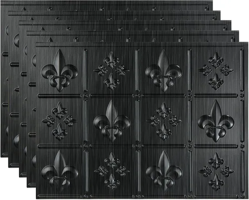 Vista 37 de FASÄDE Fleur-de-lis - Panel decorativo de vinilo decorativo para salpicaduras de 18 x 24 pulgadas en cobre piedra lunar (paquete de 5)