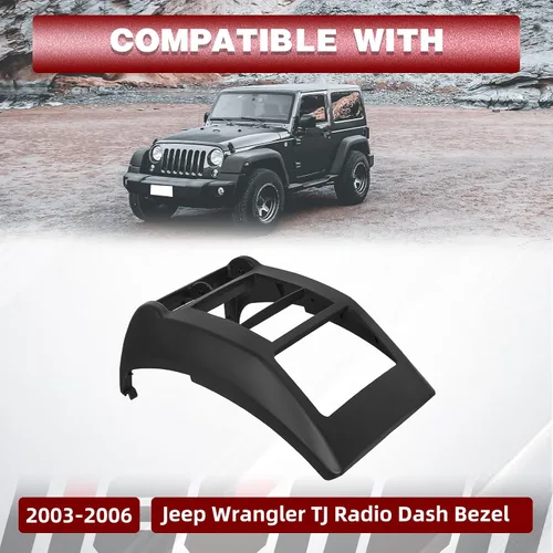 Vista 2 de HECASA Kit de tablero de doble DIN con arnés de cableado compatible con Jeep Wrangler TJ Radio Dash Bisel 2003-2006