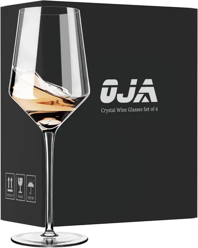 Vista 18 de OJA Juego de 12 copas de vino sin tallo, 15 onzas, copas de vino tinto y blanco de cristal, sin tallo, transparentes, vaso resistente para beber