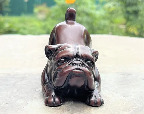 Vista 5 de Figura de bulldog inglés – Escultura de mejor amigo de Mans – Bonita estatua de perro de resina – Pisapapeles para decoración del hogar de oficina