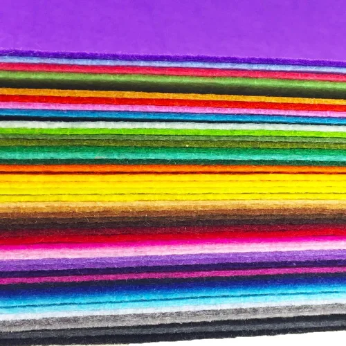 Vista 8 de flic-flac 44 hojas de tela de fieltro de colores surtidos de 6 x 6 pulgadas (5.9 x 5.9 in), diseño de retazos, costura de bricolaje, manualidades