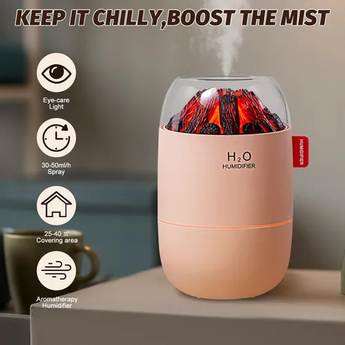 Vista 2 de Mini humidificador portátil para escritorio, dormitorio, planta de interior, 9.5 fl oz, humidificador para oficina o habitación pequeña, alimentado