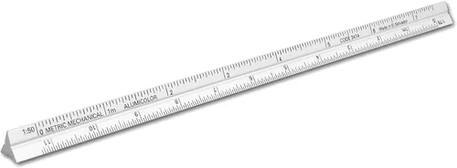 Vista 45 de Alumicolor Regla Métrica de Bolsillo para Arquitecto de Aluminio, 15CM, Negro
