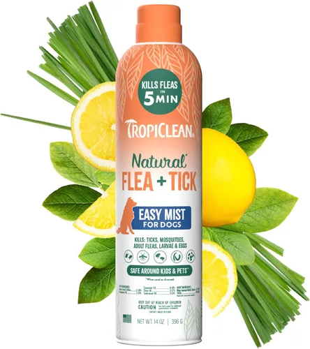 Vista 10 de TropiClean Aerosol natural para pulgas y garrapatas para el hogar, espray de pulgas de máxima resistencia para alfombras y muebles, apto