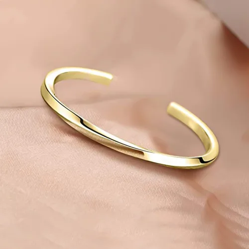 Vista 3 de HX SHARE Cuff Bracelets for Women 316 Stainless Steel Bracelet for Women Gold-Silver-Rose Gold Gifts for Girls and Women
