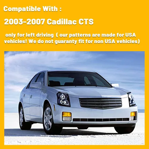 Vista 6 de Tapete para cubierta de tablero de instrumentos compatible con Cadillac CTS 2003-2007, protector antideslizante con protección solar (2003-2007)