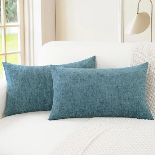 Vista 55 de CaliTime - Paquete de 2 fundas de almohada acogedoras para sofá, decoración del hogar, felpilla suave teñida sólida, 16 x 16 pulgadas, marrón Marrón