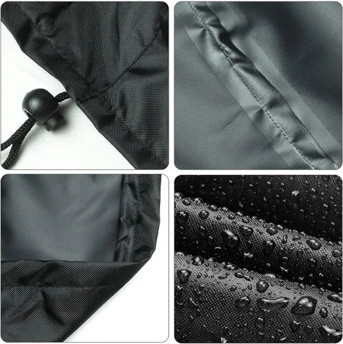 Vista 4 de Demao Fundas para muebles de patio al aire libre, cubierta de mesa redonda, impermeable, resistente a los rayos UV, funda antidecoloración