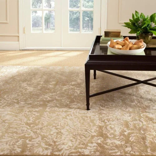 Vista 4 de MARTHA STEWART x SAFAVIEH MSR3124A - Alfombra hecha a mano de lana de damasco y viscosa de 7 pies 9 pulgadas x 9 pies 9 pulgadas, para sala