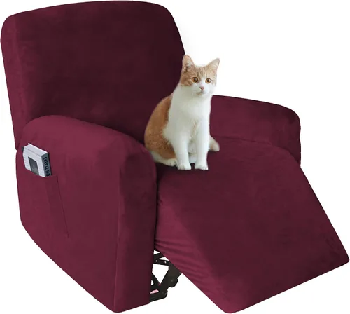 Vista 20 de 4 fundas de terciopelo grueso para silla reclinable, funda elástica para sofá reclinable de cuero, para sofá reclinable de casa rodante