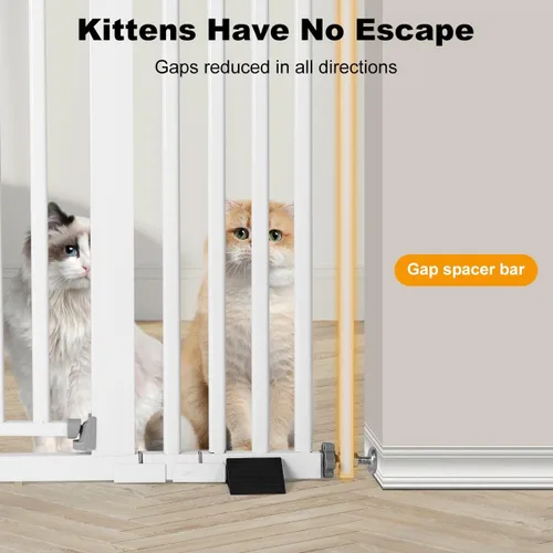 Vista 3 de Puerta para gatos extra alta de 68", se adapta a aberturas anchas de 30.5"-47.5" con kits de extensión de 2.75", 5.5" y 8.25", espacio extra