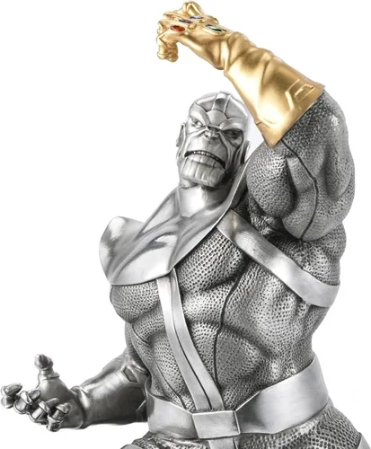 Vista 4 de Royal Selangor Estatua de Thanos The Conqueror de edición limitada de peltre de la colección Marvel, acabado a mano, regalo
