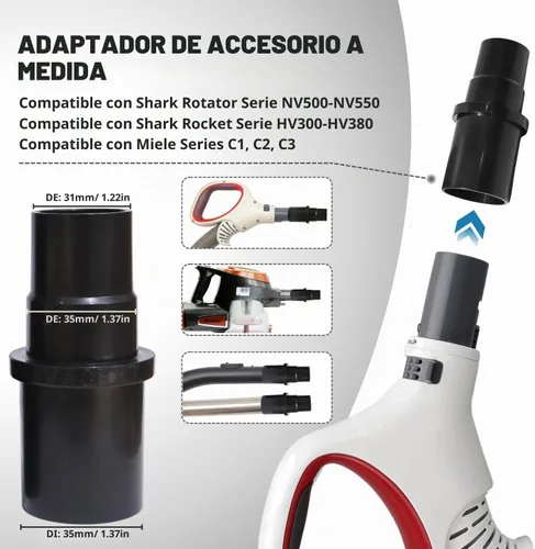 Vista 8 de Kit de adaptador de accesorio de vacío - Adaptador de manguera de vacío - Suministro de piscina Conector de mangueras de 1-1/4" o 1-1/2" - Adaptador