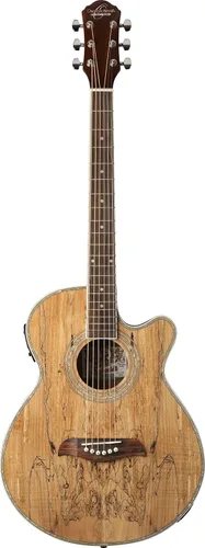 Vista 6 de Oscar Schmidt guitarra acústica-eléctrica de 6 cuerdas OG10CE con cutaway. Azul transparente con flameado (OG10CEFTBL-A)