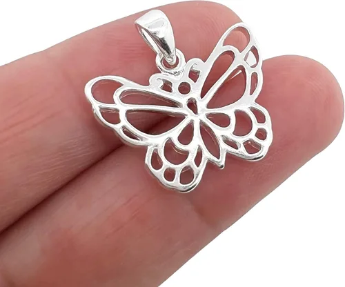 Vista 2 de Collar de mariposa de plata esterlina, collar de regalo motivacional inspirador, regalo de mejor amigo, regalo de graduación 2025, 18 pulgadas