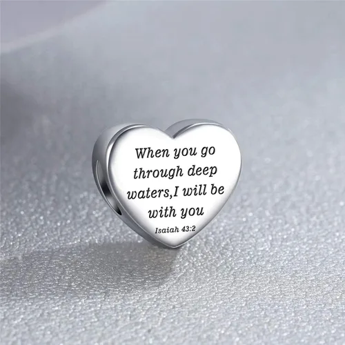 Vista 4 de MUERDOU Dije de corazón, pulsera cristiana con versículo bíblico para oración, fe, religiosa, regalos para mujeres