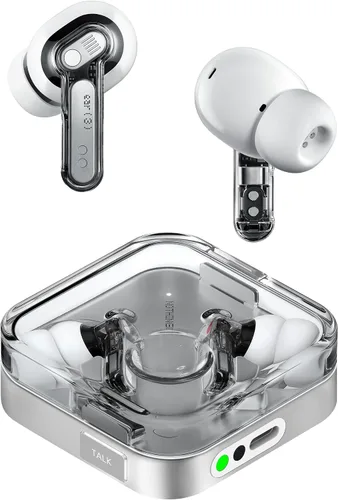 Vista 11 de Nothing Ear (3) Auriculares inalámbricos Super Mic 45dB Cancelación activa de ruido híbrida Bluetooth Auriculares Hi-Res 6 micrófonos, refuerzo