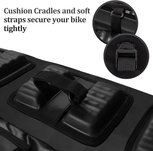 Vista 4 de Almohadillas de bicicleta para puerta trasera de camioneta con correas seguras para marco de bicicleta, almohadilla de protección para puerta