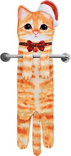 Vista 20 de Divertidas toallas de mano para decoración de baño y cocina, bonita toalla de mano colgante de gato, accesorios de cocina, ideas únicas de regalo