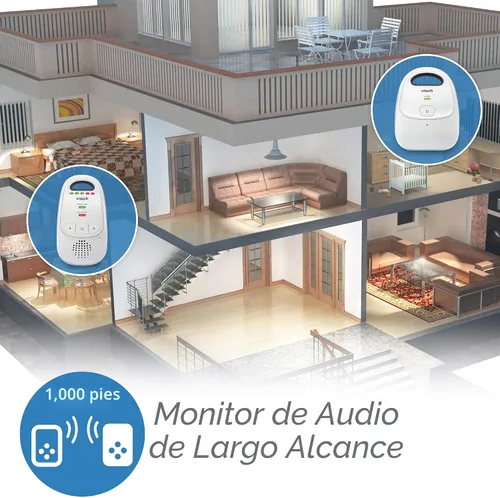 Vista 3 de Monitor digital para bebés VTech Safe & Sound, Monitor con dos unidades para padres, paquete de de 1, Blanco