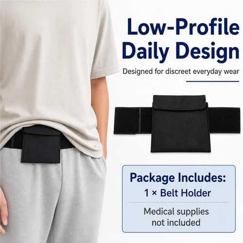 Vista 6 de Cinturón de soporte de tubo G, cinturón de diálisis peritoneal para accesorios de tubo de alimentación Peg/G/J, suministros para pacientes con Black