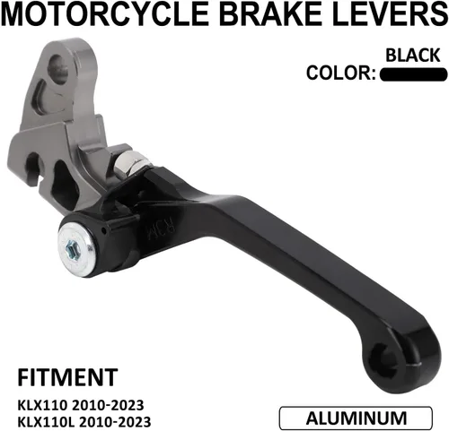 Vista 8 de JFG RACING Palanca de freno de motocicleta Palancas plegables CNC para KLX 110 KLX110 KLX110L 2010-2023 Negro
