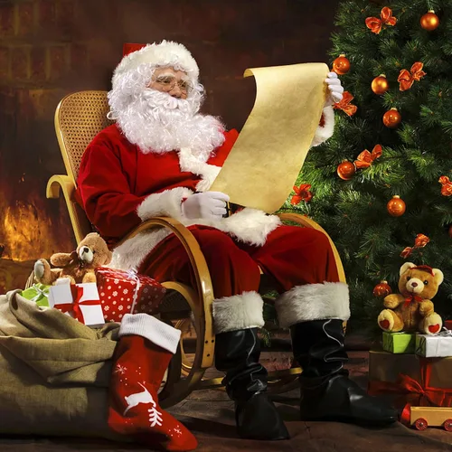 Vista 5 de aingycy Disfraz de Papá Noel de franela de lujo para adultos, traje completo de Navidad, Halloween, disfraz de Papá Noel para hombres, vino