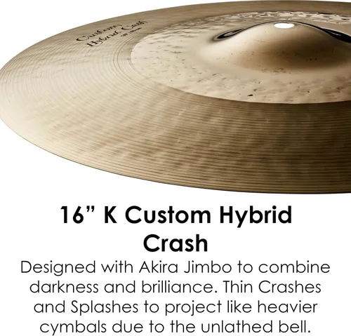 Vista 3 de Zildjian K Custom Hybrid Crash Platillo - 16 pulgadas