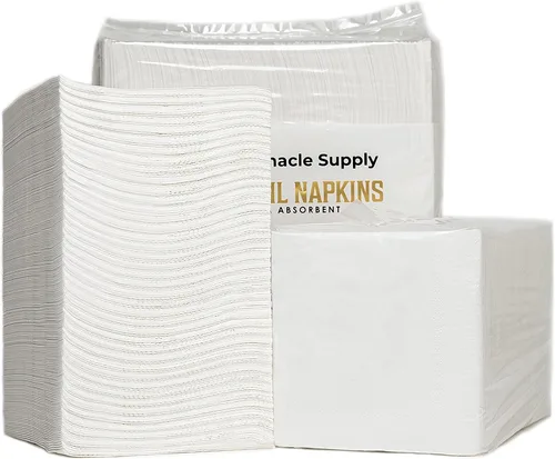 Vista 5 de Paquete de 500 servilletas de cóctel de papel – Servilletas blancas de calidad de 3 capas – Servilletas de restaurante, evento y bar – Servilletas
