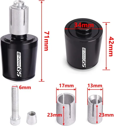 Vista 3 de Empuñaduras de mano CNC para motocicleta, tapón de extremo de barra, tapas de manillar de moto CNC para BMW R 1200 GS LC R1200GS R 1200GS ADV Oro