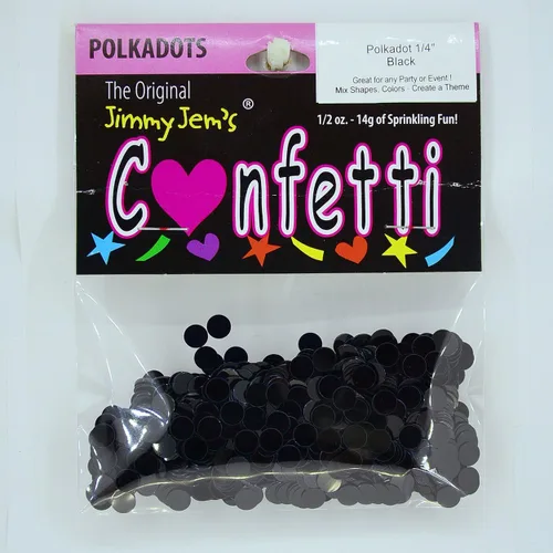 Vista 2 de Círculo de confeti 1/4" negro - paquete al por menor #8550 QS0