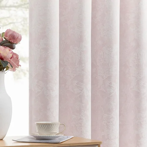 Vista 18 de Beauoop - Cortinas opacas beige con diseño floral jacquard, 2 paneles, para dormitorio/sala, de felpilla, gris pardo, aislantes y a prueba de ruido