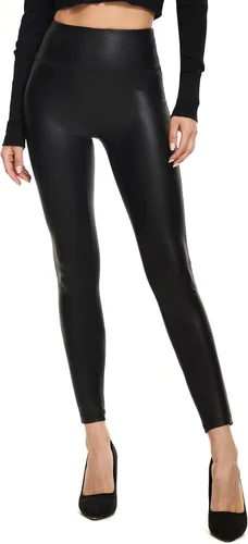 Vista 3 de HARTPOR Leggings de piel sintética para mujer, leggings de piel sintética con revestimiento de piel, elásticos, de cintura alta, pantalones de yoga