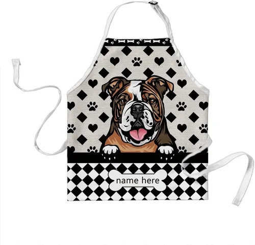 Vista 28 de Delantal de lunares de perro personalizado lindo perro salchicha, perro salchicha 3