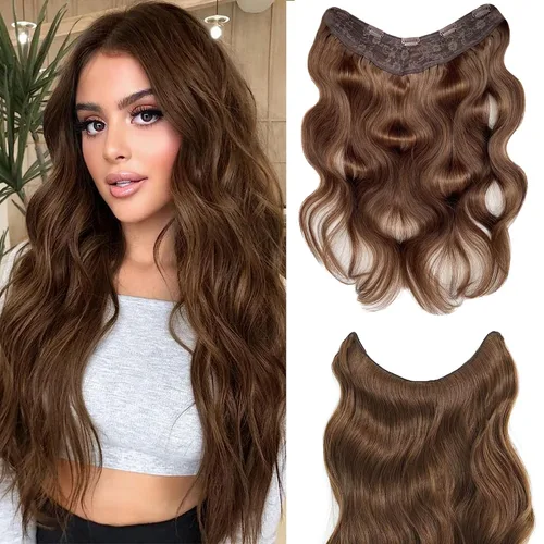Vista 6 de Extensiones de cabello negro azabache, cabello humano con clip en forma de V, 14 pulgadas, añadiendo volumen y extensiones de cabello real liso
