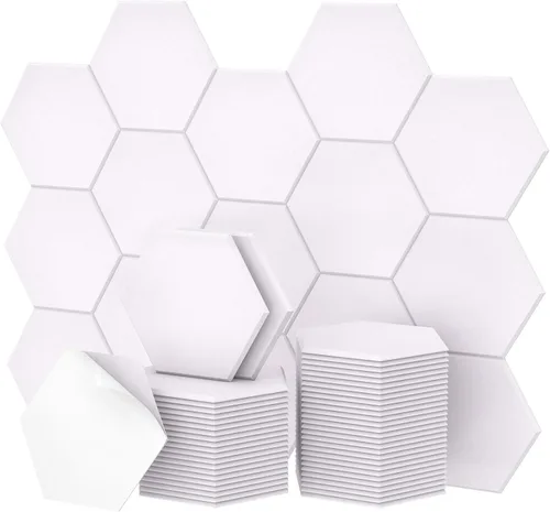 Vista 41 de Paquete de 12 paneles acústicos hexagonales de alta densidad, paneles de pared insonorizados TONOR de 12"x 10"x 0.4", paneles de absorción de sonido