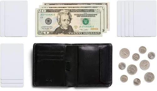 Vista 7 de Bellroy Billetera delgada para monedas, diseño de cuero plegable, capacidad para 4-8 tarjetas, cierre magnético