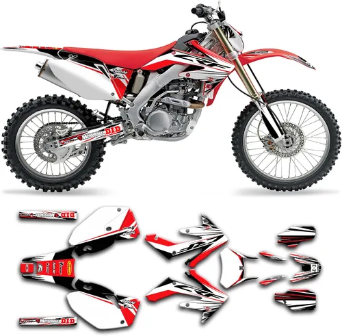 Vista 10 de Kit de calcomanías personalizadas para CRF250X 2004 2005 2006 2007, amarillo y blanco, HDCRF25X0416001-KR