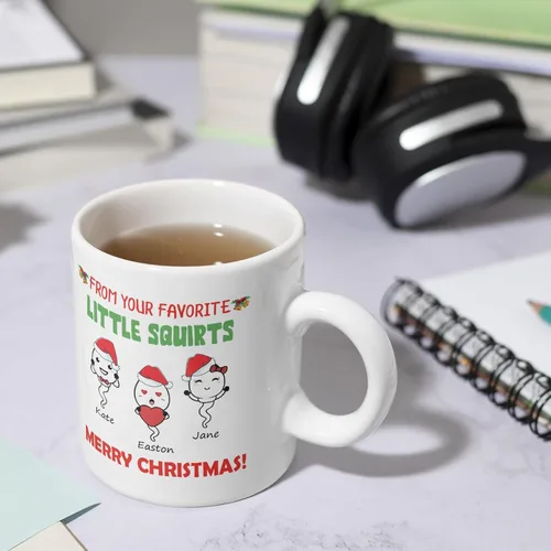 Vista 3 de InterestPrint Taza de café personalizada para papá con nombres de los niños, taza de Feliz Navidad de tus hijos pequeños favoritos, regalo