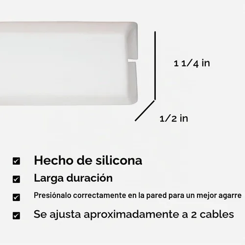 Vista 6 de RUBBER BOND Ocultador de cable de TV, cubierta de cable de pared, autoadhesivo, 6 pies, color blanco