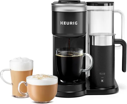 Vista 5 de Keurig K- Slim - Cafetera de cápsulas K-Cup de una sola porción, tecnología multistream, negro y K-Cafe SMART - Cafetera de cápsulas K-Cup de una