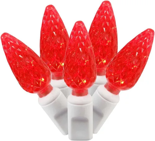 Vista 3 de Vickerman X4W8105PBG - Juego de 100 luces LED C6 EC con cable blanco, 4 pulgadas x 34 pies, color blanco frío