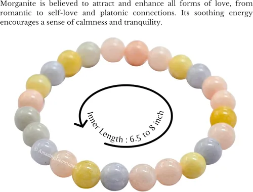 Vista 222 de Amazing Gemstone Pulsera de cristal para mujeres y hombres, pulsera de cristal curativo de protección, pulsera elástica con cuentas de piedras