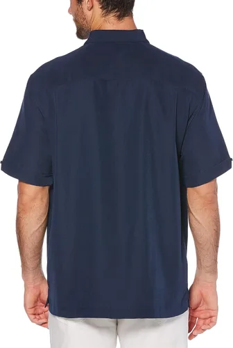 Vista 5 de Cubavera Camisa de manga corta Dobby con botones para hombre talla S - 5X grande y alto