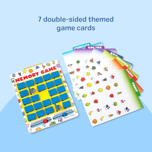 Vista 13 de Juego de memoria para viajes Melissa & Doug Flip to Win, juego de mesa de madera, 7 tarjetas de doble cara