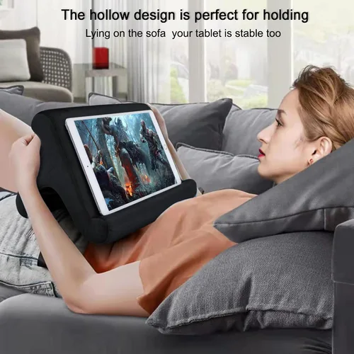 Vista 2 de SAMHOUSING Soporte de almohada para tablet, 3 ángulos de visión, compatible con tabletas, teléfonos y iPad Pro 9.7, 10.5, 12.9 Air Mini 4, Kindle