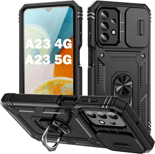 Vista 148 de PASNEW Funda militar para iPhone 13 Pro Max, cubierta de cámara deslizante y soporte de anillo de metal de 360°, carcasa rígida multicapa resistente